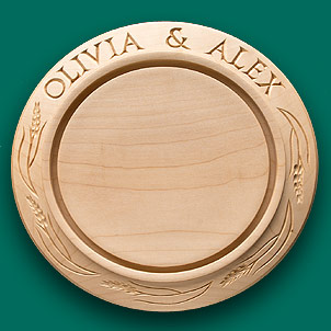 A wedding breadboard with just the top line inscribed
