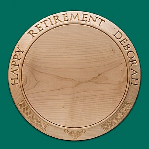 14" retirement cheese board Celtic decoration